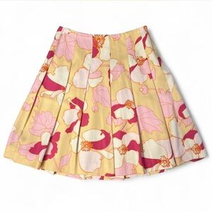 Diane Von Furstenberg Vintage Floral Pleated Skirt